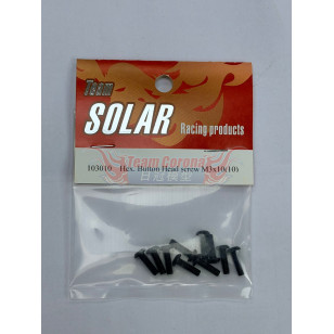 TEAM SOLAR HEX BUTTON HEAD SCREW (10PCS)  3MM 